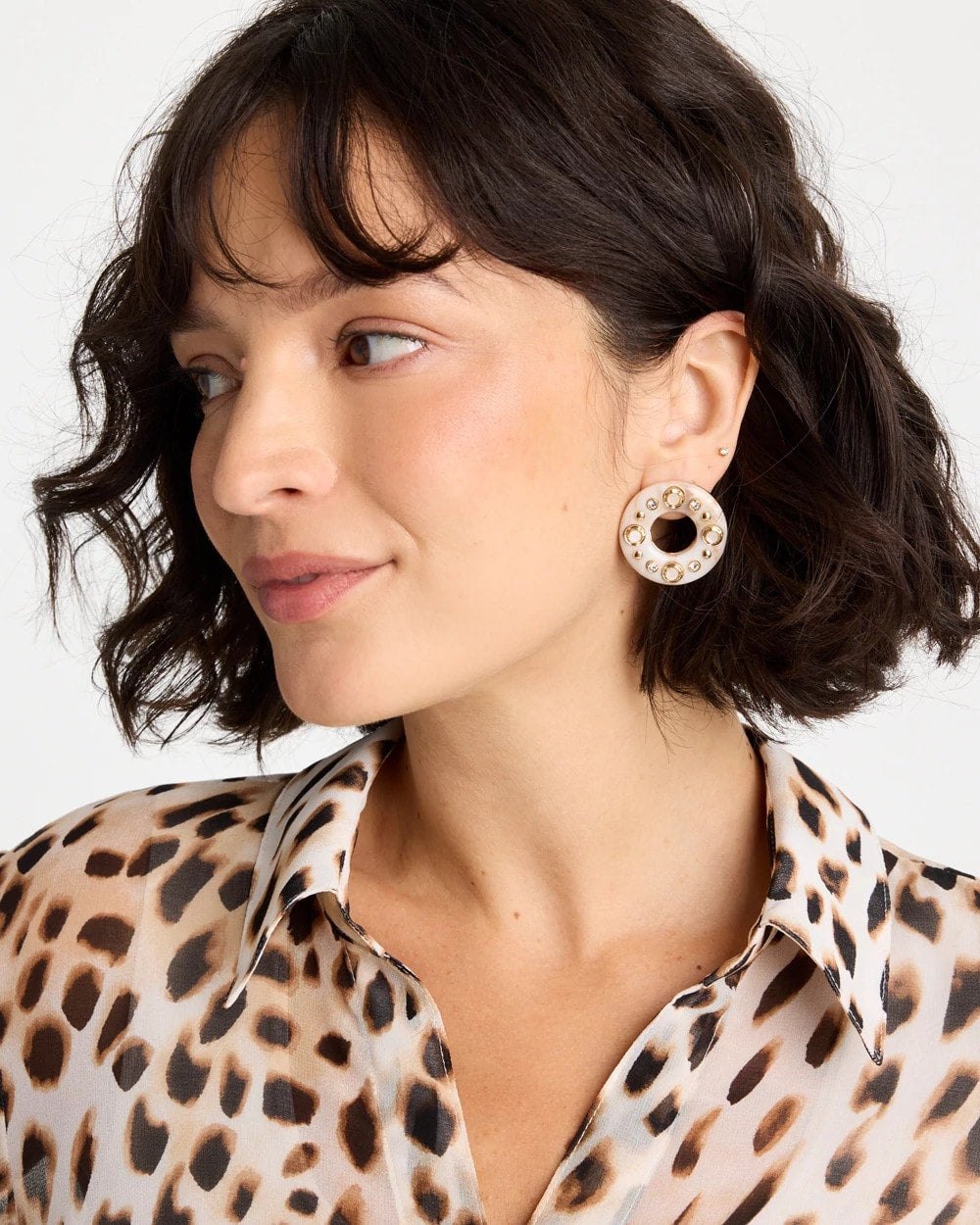 Embellished Neutral Stud Earrings Neutral - Chico's