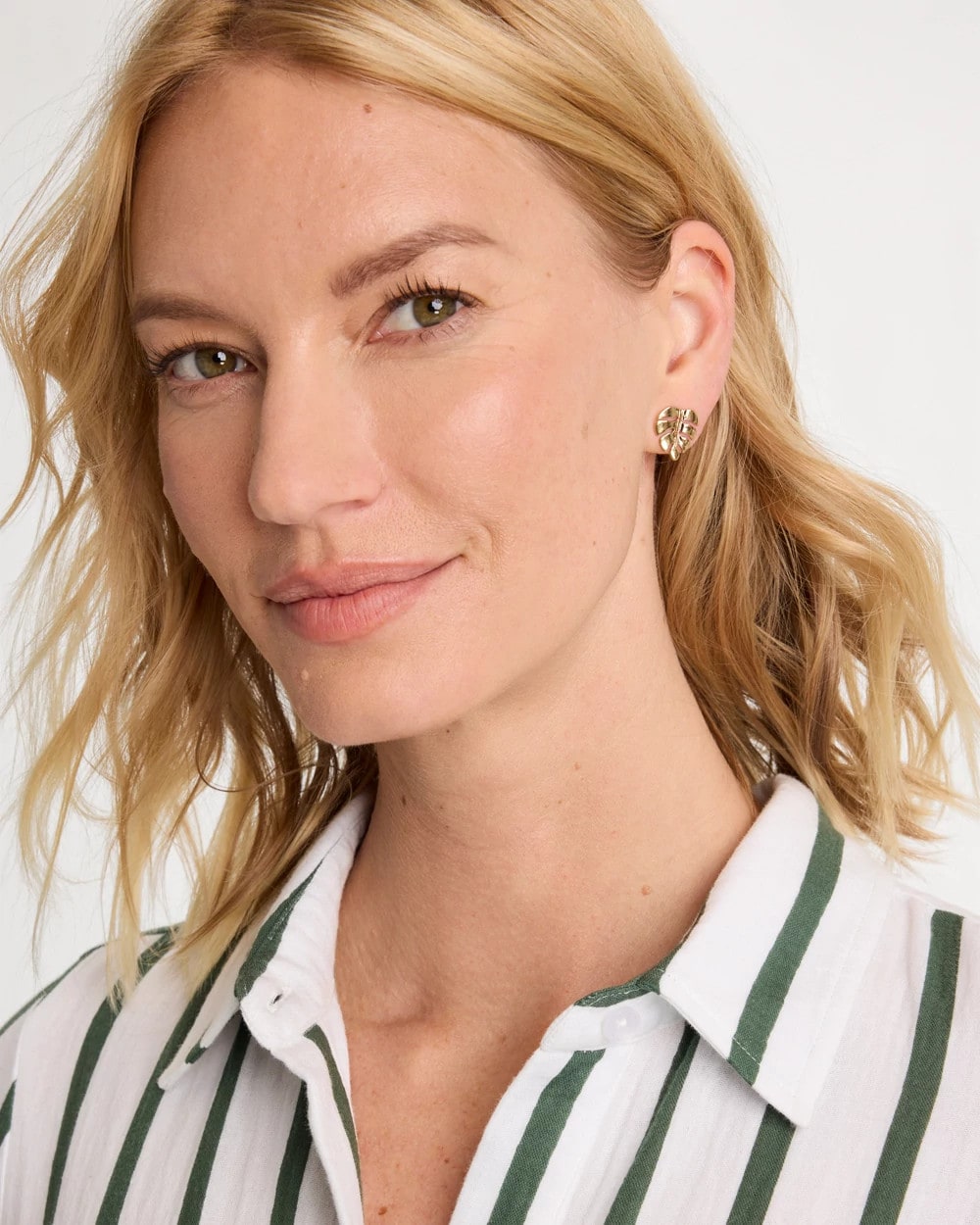 Palm Frond Stud Earrings Gold - Chico's