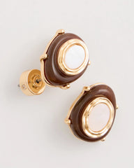 Genuine River Shell Stud Earrings Brown - Chico's