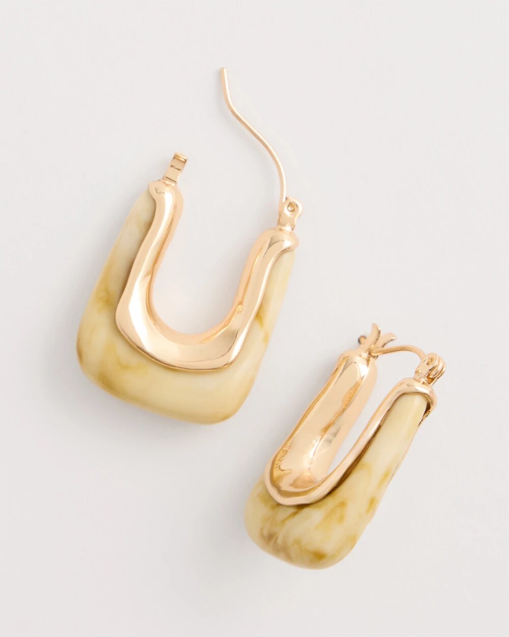 Neutral Goldtone Square Hoop Earrings Neutral - Chico's