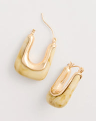 Neutral Goldtone Square Hoop Earrings Neutral - Chico's