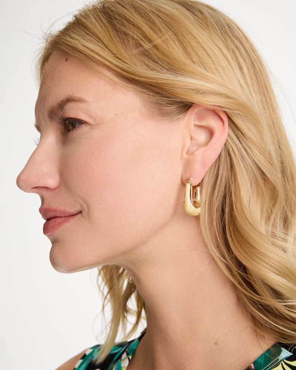 Neutral Goldtone Square Hoop Earrings Neutral - Chico's
