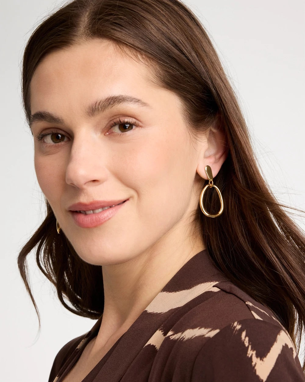 Goldtone Open Circle Drop Earrings Gold - Chico's