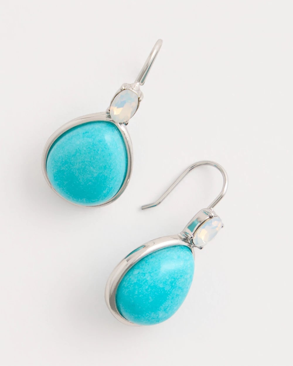 Genuine Jade Teal Teardrop Earrings Teal - Chico's