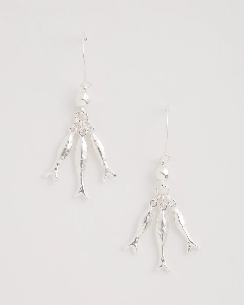 Silvertone Fish Cluster Earrings Silver - Chico's