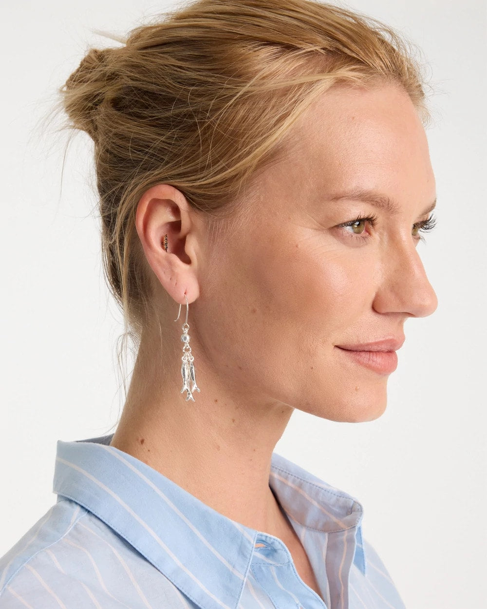 Silvertone Fish Cluster Earrings Silver - Chico's