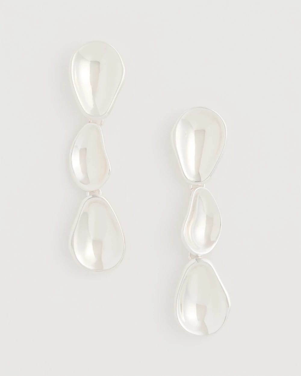 Silvertone Linear Drop Earrings Silver - Chico's