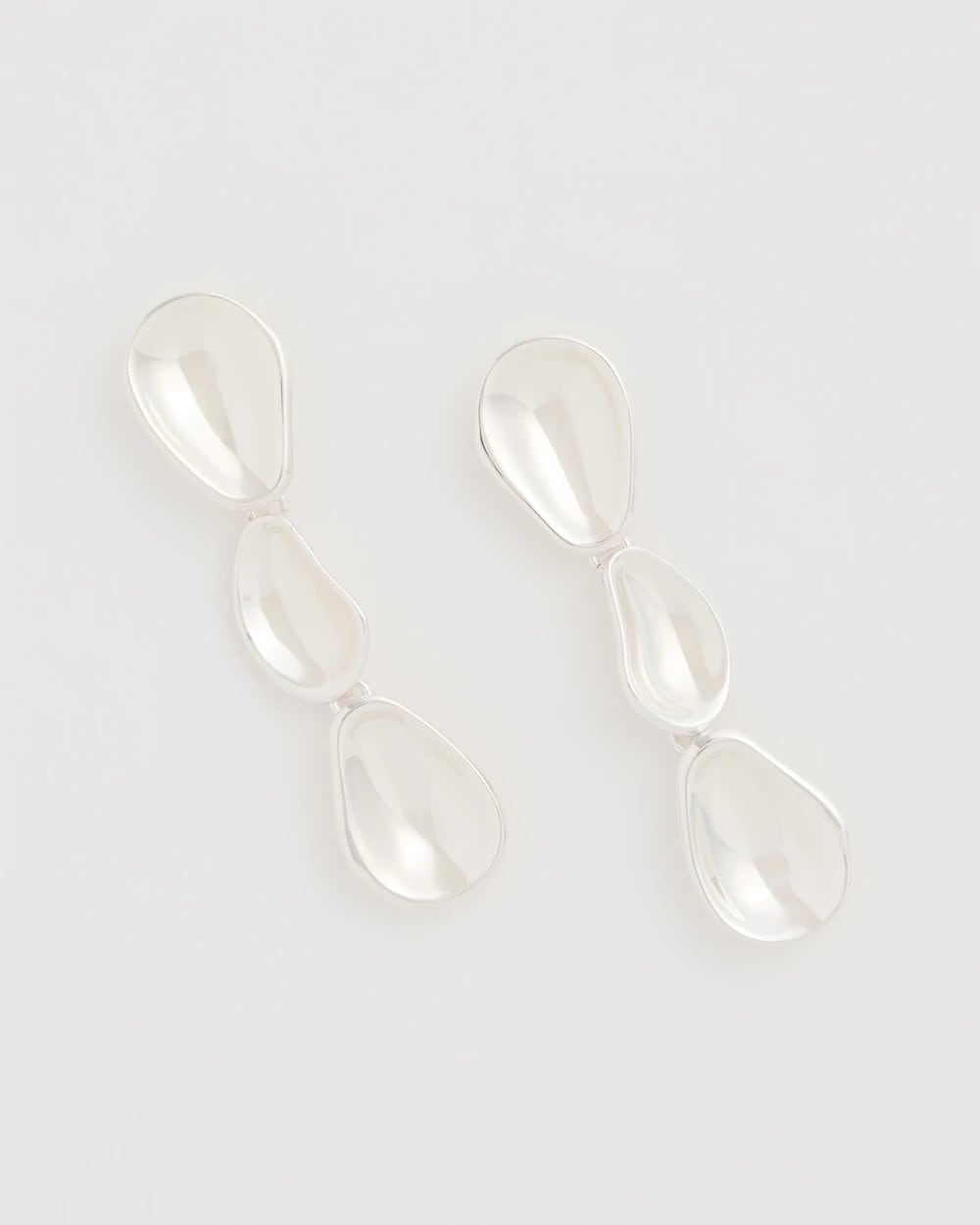 Silvertone Linear Drop Earrings Silver - Chico's