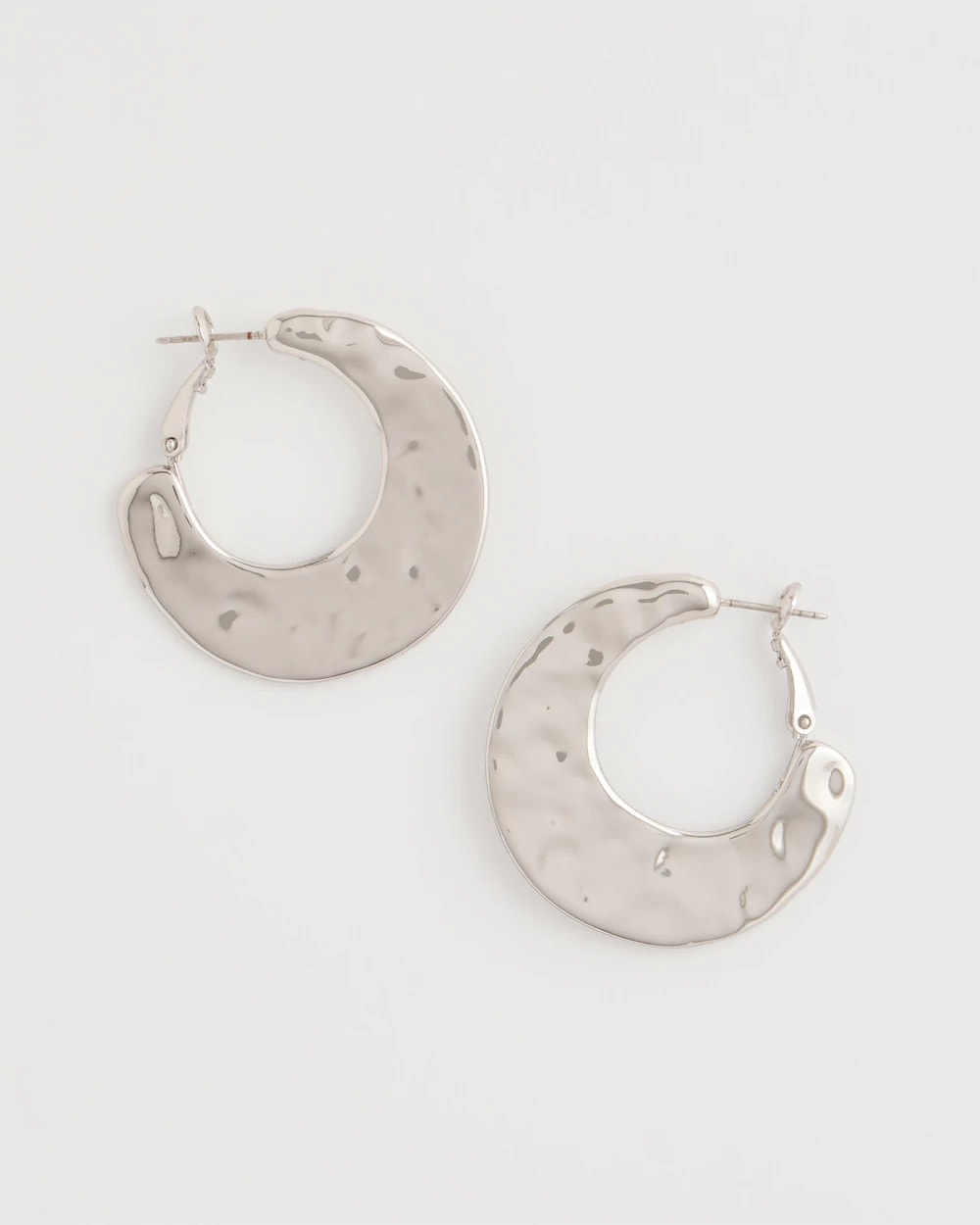 Hammered Hoop Earrings Silver - Chico's