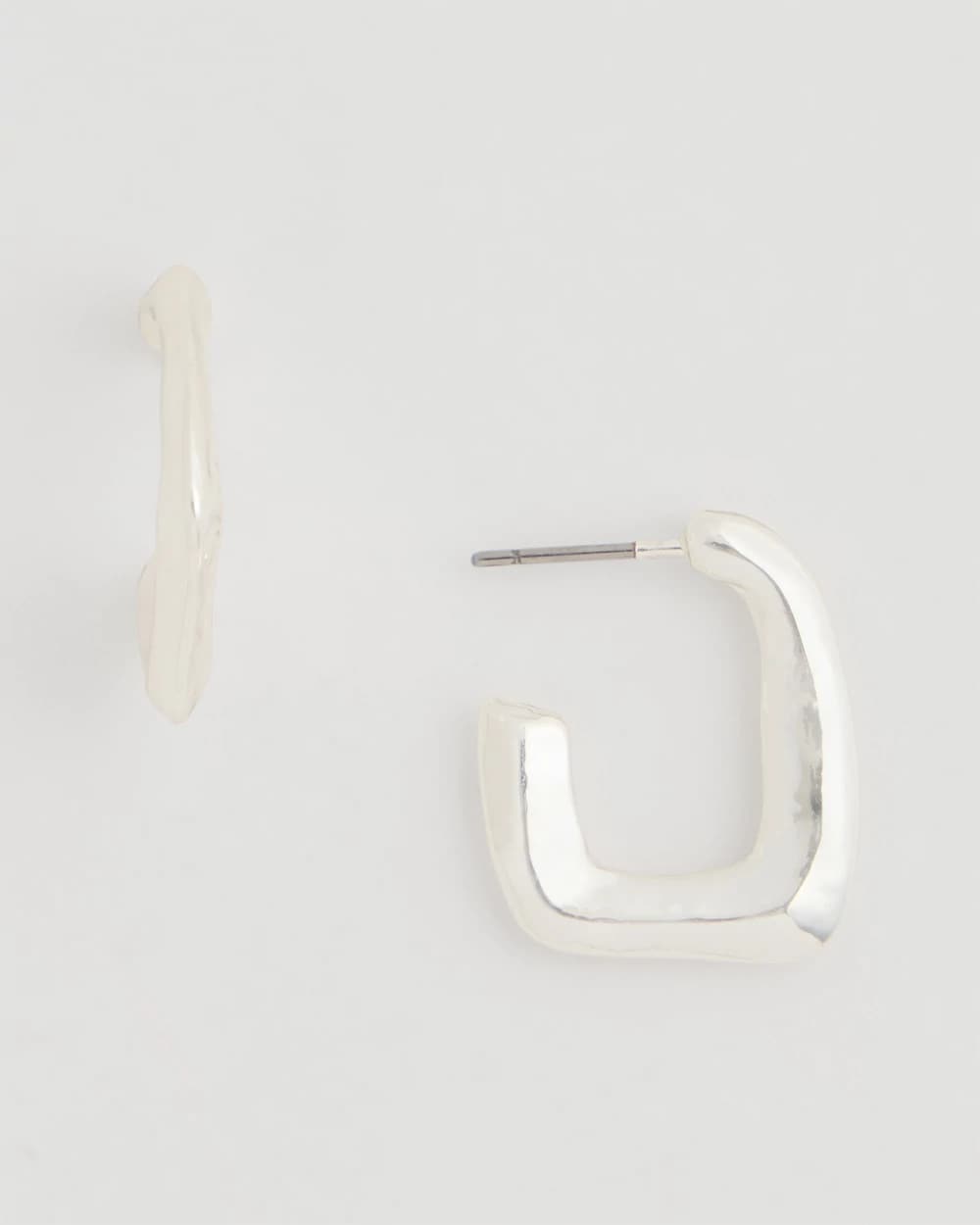 Mini Silvertone Square Earrings Silver - Chico's