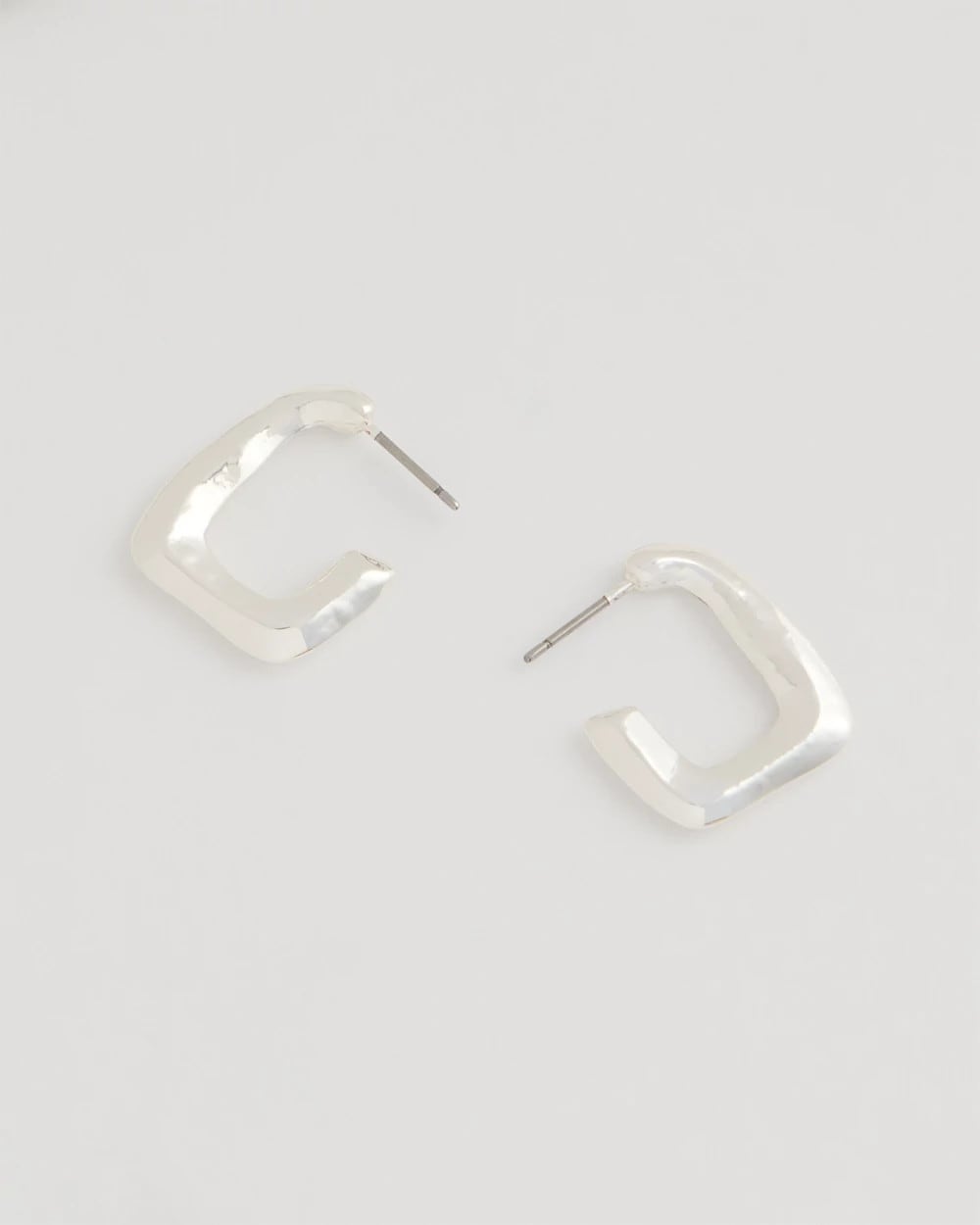 Mini Silvertone Square Earrings Silver - Chico's