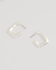 Mini Silvertone Square Earrings Silver - Chico's
