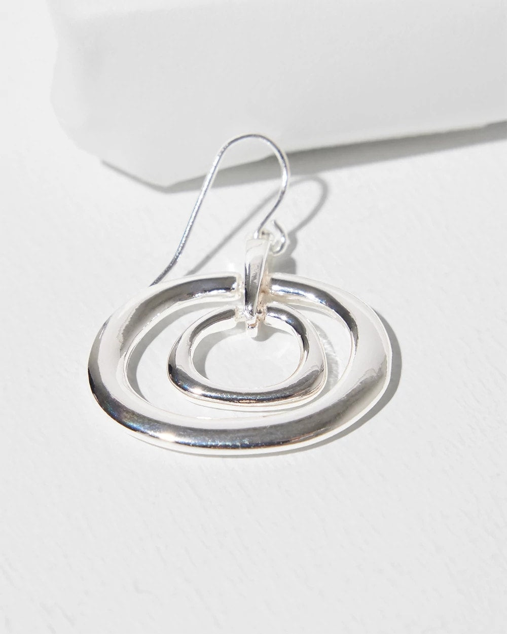 Silver Tone Drop Pendant Earrings Silver - Chico's