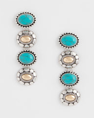Turquoise Mixed Metal Linear Earrings Turquoise - Chico's