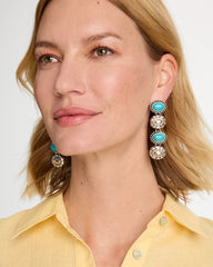Turquoise Mixed Metal Linear Earrings Turquoise - Chico's