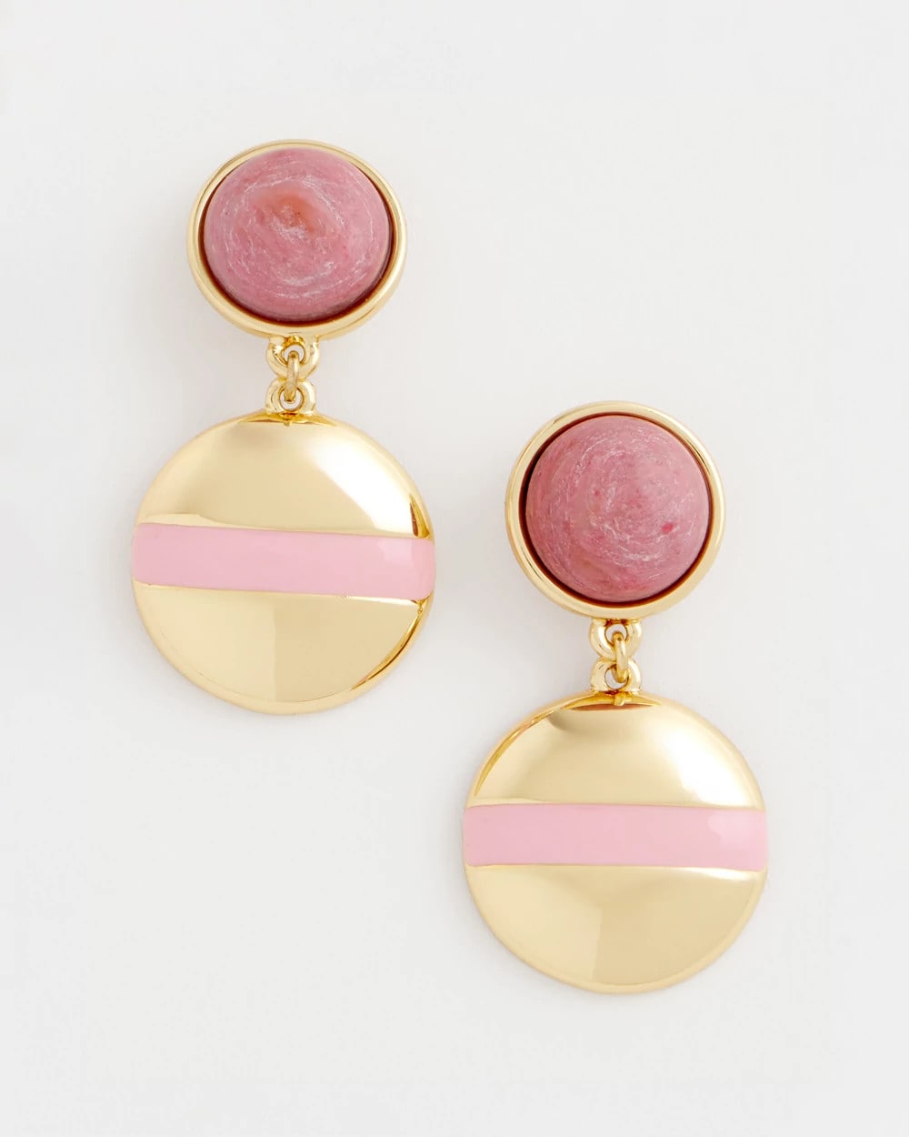 Pink Enamel Sphere Drop Earrings Pink - Chico's