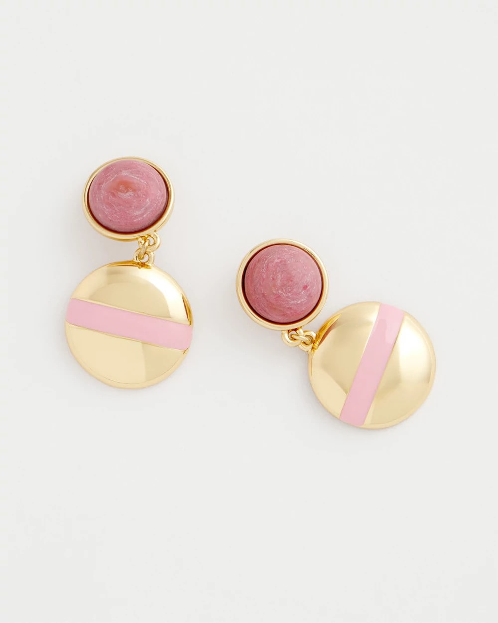 Pink Enamel Sphere Drop Earrings Pink - Chico's