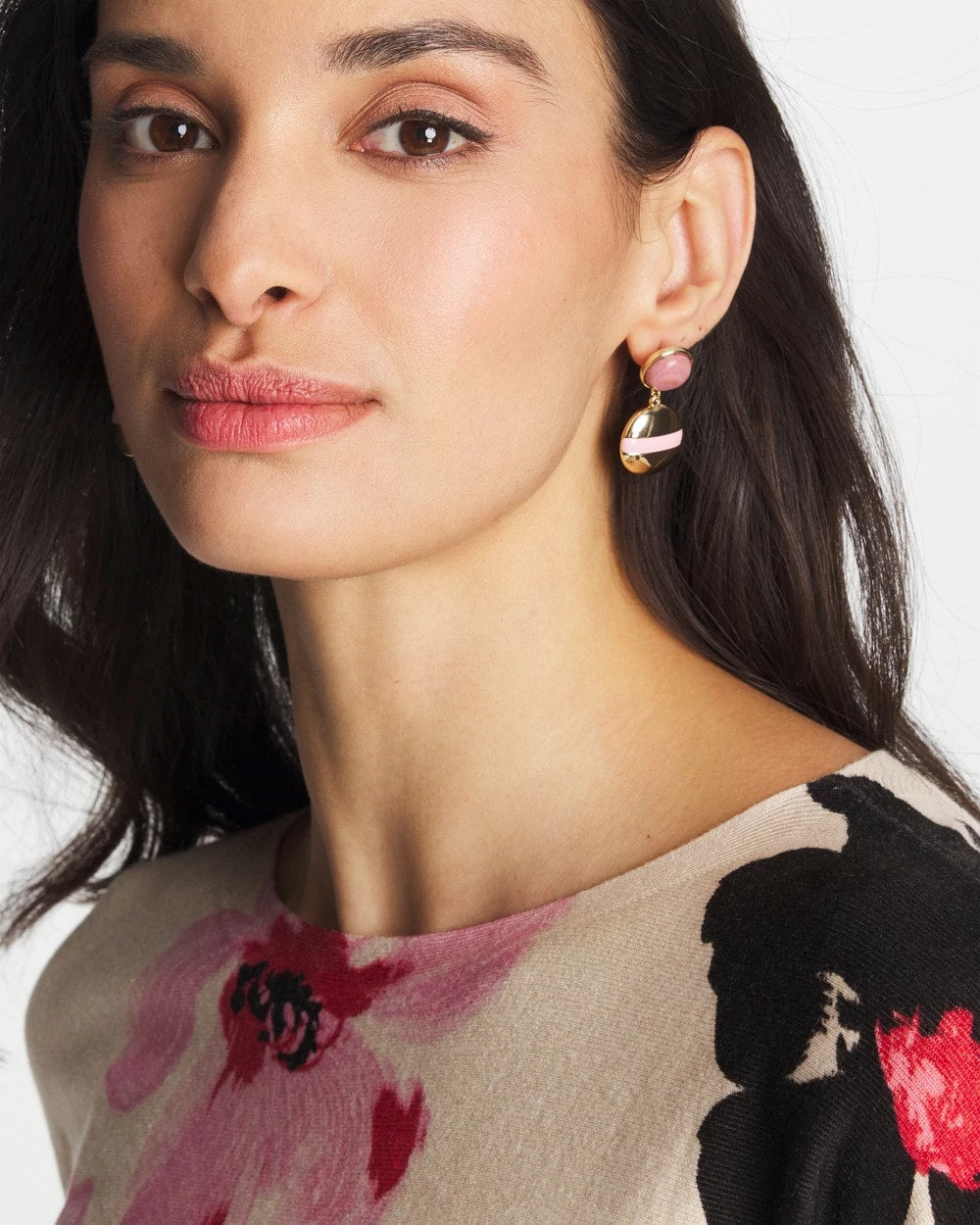 Pink Enamel Sphere Drop Earrings Pink - Chico's