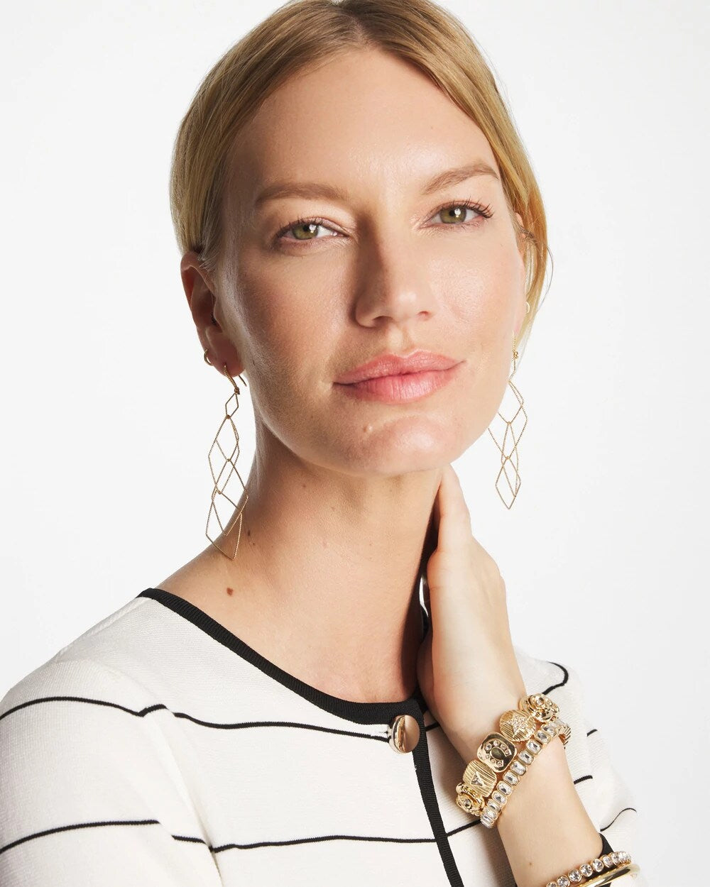 Diamond Shaped Linear Earrings Gold - Chico's