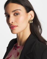 Gold Fan Clip On Earrings Gold - Chico's