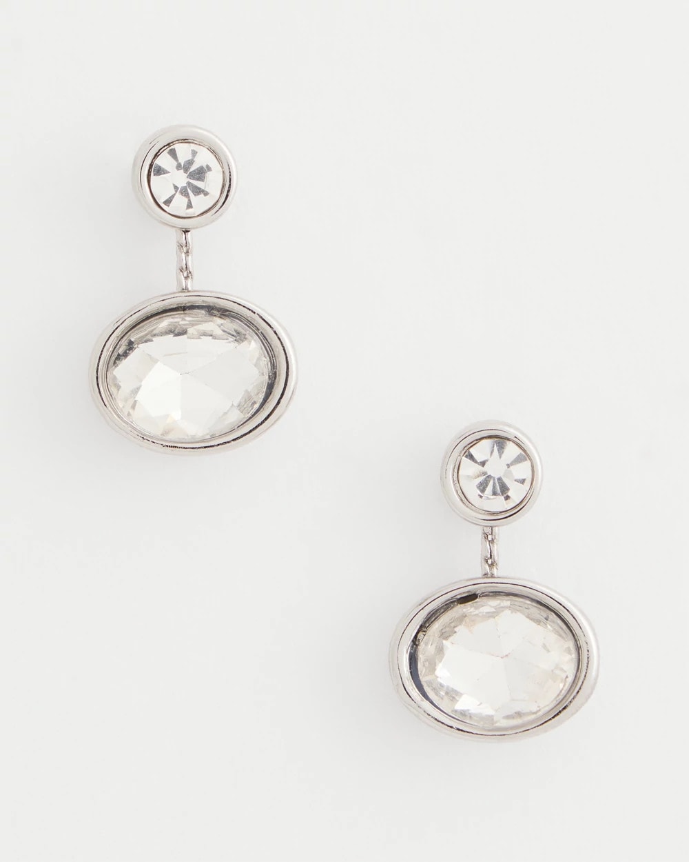 Silvertone Bezel Stud Earrings Silver - Chico's