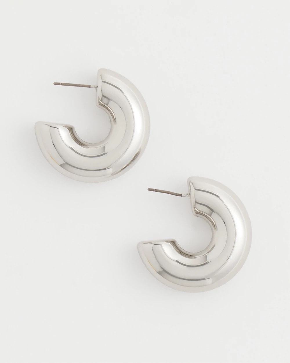 Silver Puff Hoop Earrings Silver - Chico's