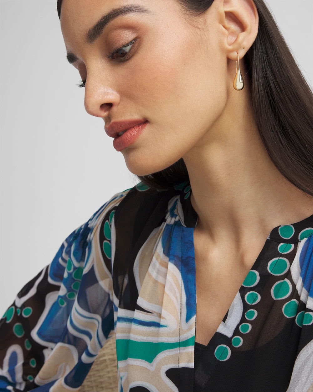 No Droop™ Gold Tone Teardrop Threader Earrings Gold - Chico's