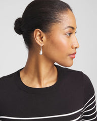 No Droop™ Silver Tone Teardrop Threader Earrings Silver - Chico's