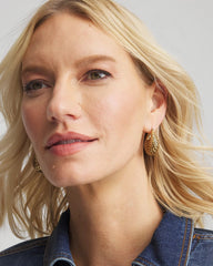 Gold Lattice Puff Hoop Earrings Gold - Chico's