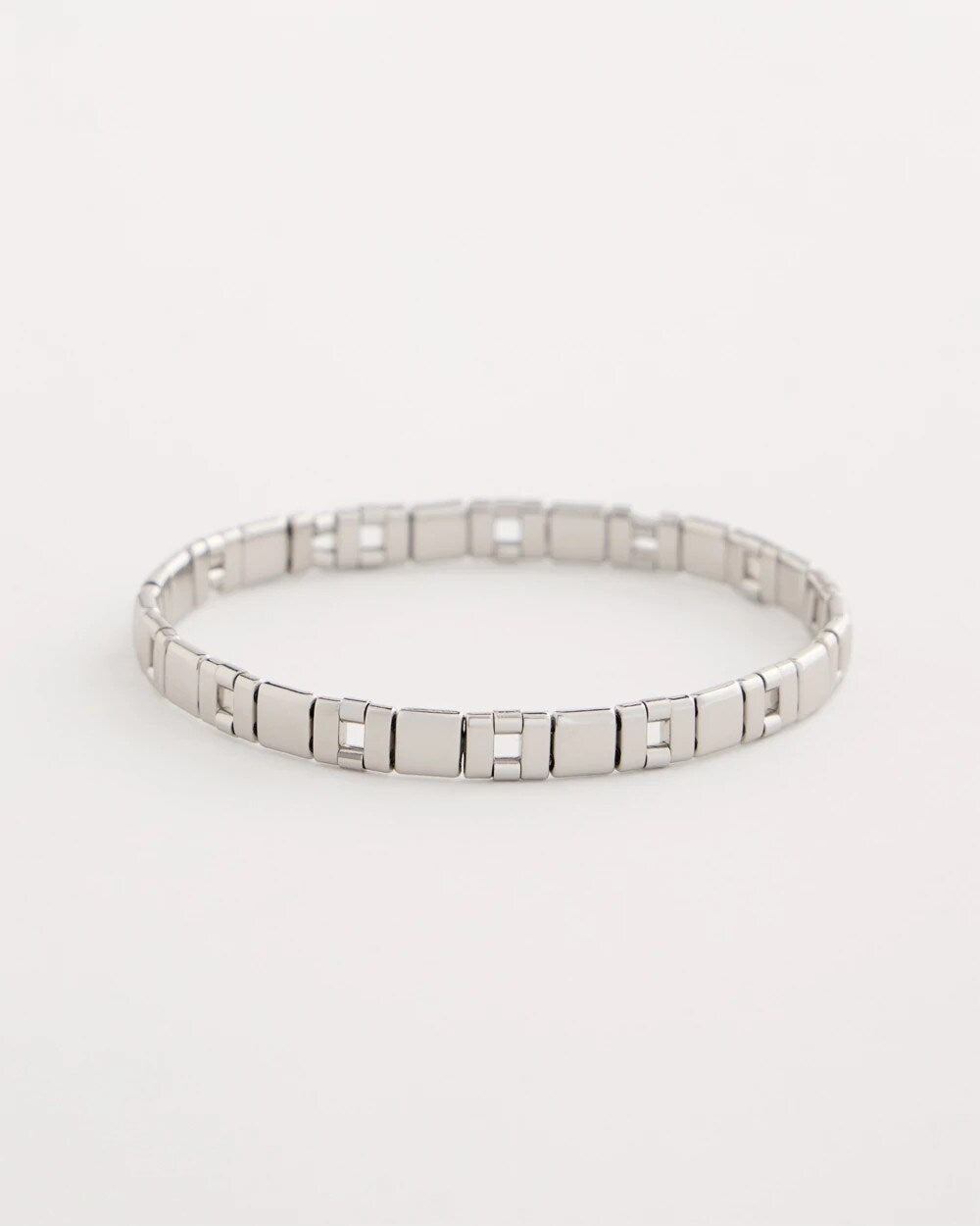 Glam Silvertone Slice Stretch Bracelet Silver - Chico's