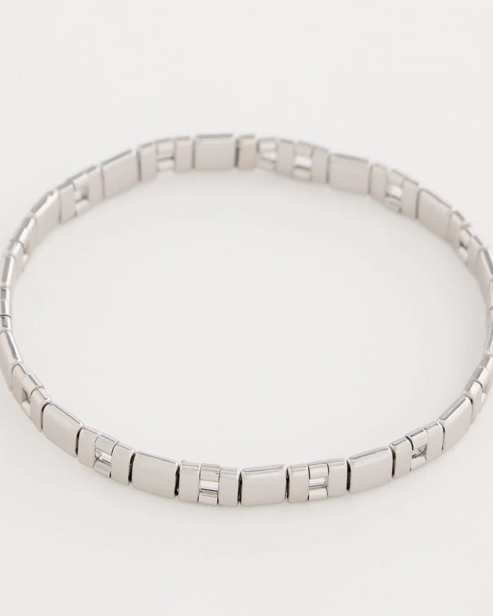 Glam Silvertone Slice Stretch Bracelet Silver - Chico's