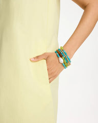 Multi-Colored Stretch Set of Five Beaded Bracelets Multi - Chico's