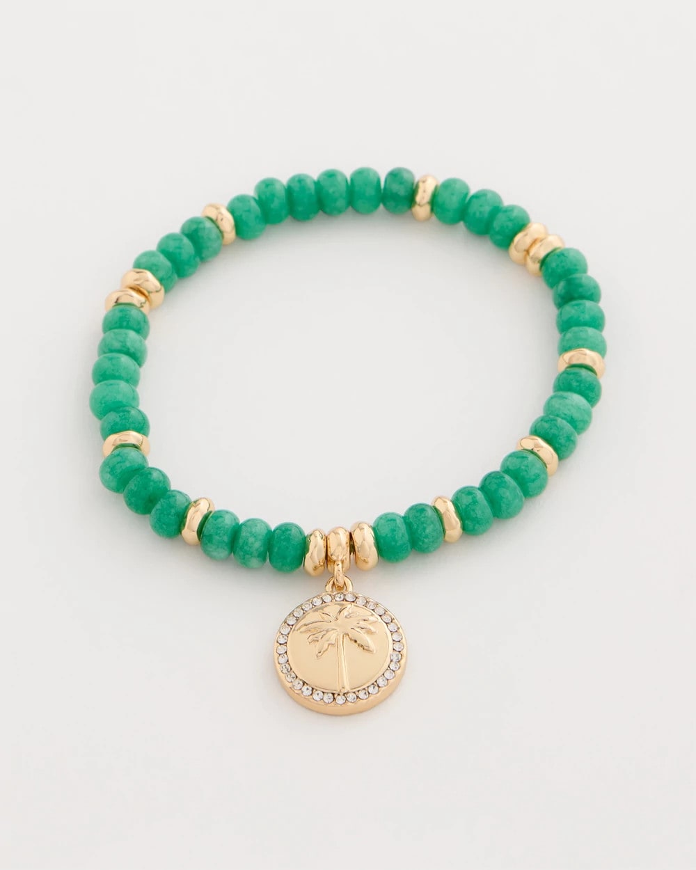 Genuine Jade Charm Stretch Bracelet Green - Chico's