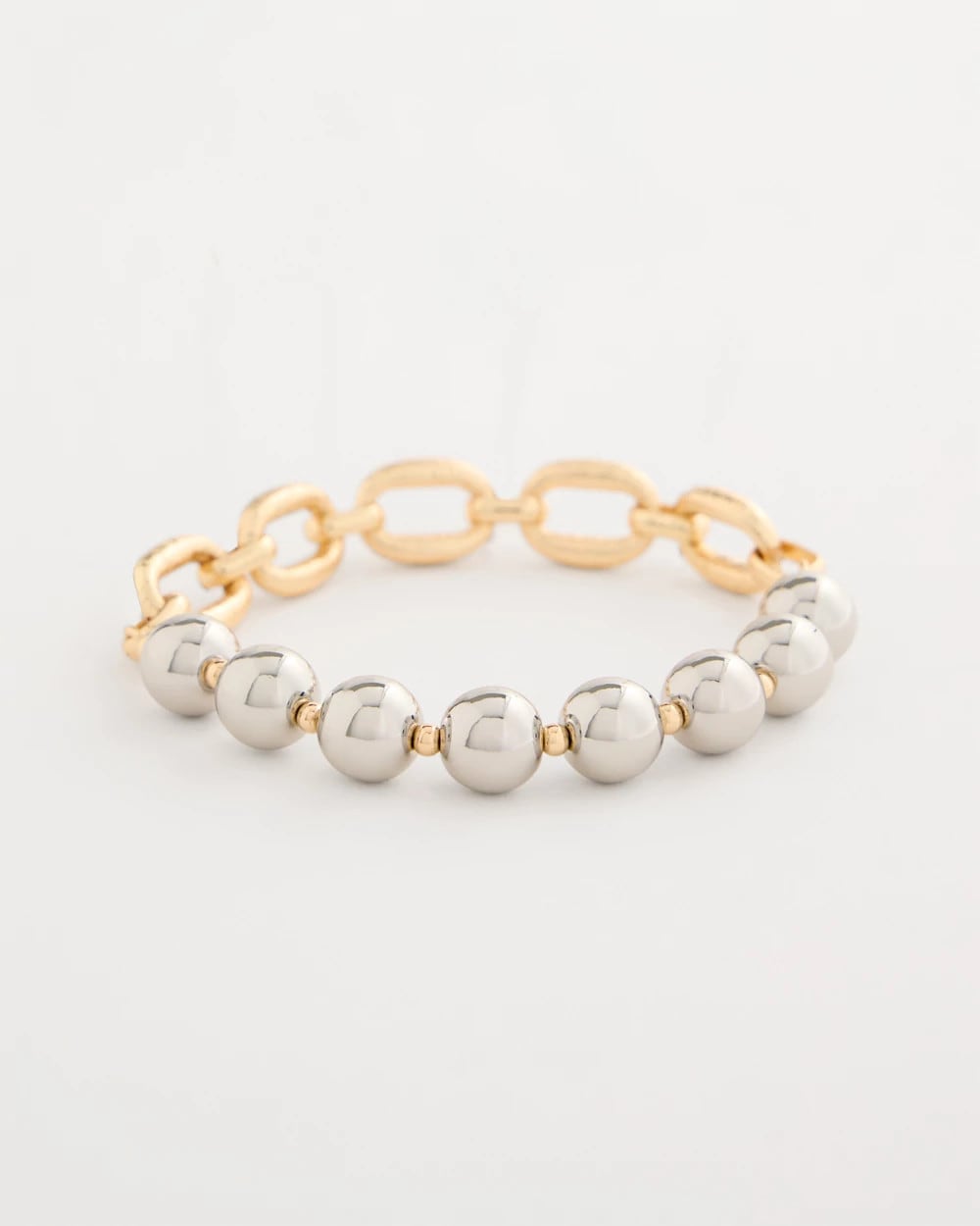 Mixed Metal Chain Bead Stretch Bracelet Mixed Metals - Chico's