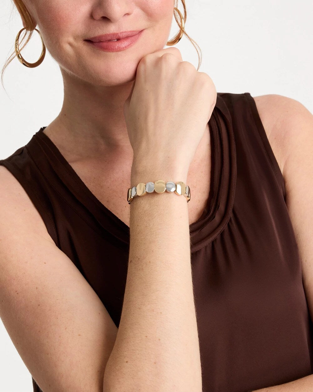 Mixed Metals Glam Stretch Bracelet Mixed Metals - Chico's