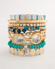 Green Round Stretch Bracelet Teal - Chico's