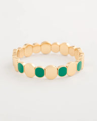 Green Goldtone Glam Stretch Bracelet Green - Chico's