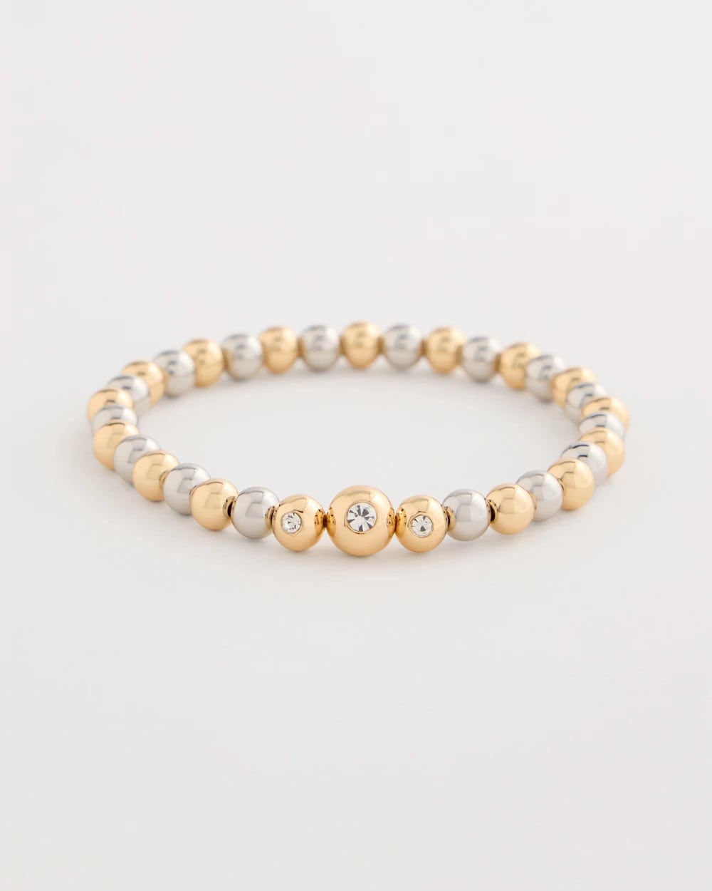 Mixed Metal Beaded Stretch Bracelet Mixed Metals - Chico's