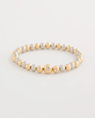 Mixed Metal Beaded Stretch Bracelet Mixed Metals - Chico's