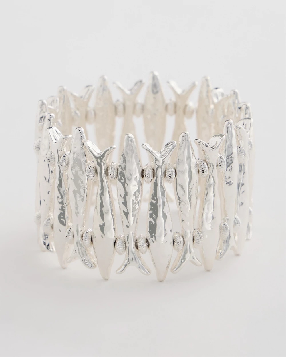 Silvertone Fish Stretch Bracelet Silver - Chico's