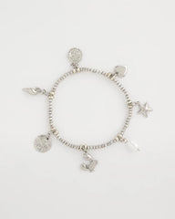 Beachy Silvertone Stretch Charm Bracelet Silver - Chico's