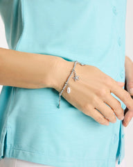 Beachy Silvertone Stretch Charm Bracelet Silver - Chico's