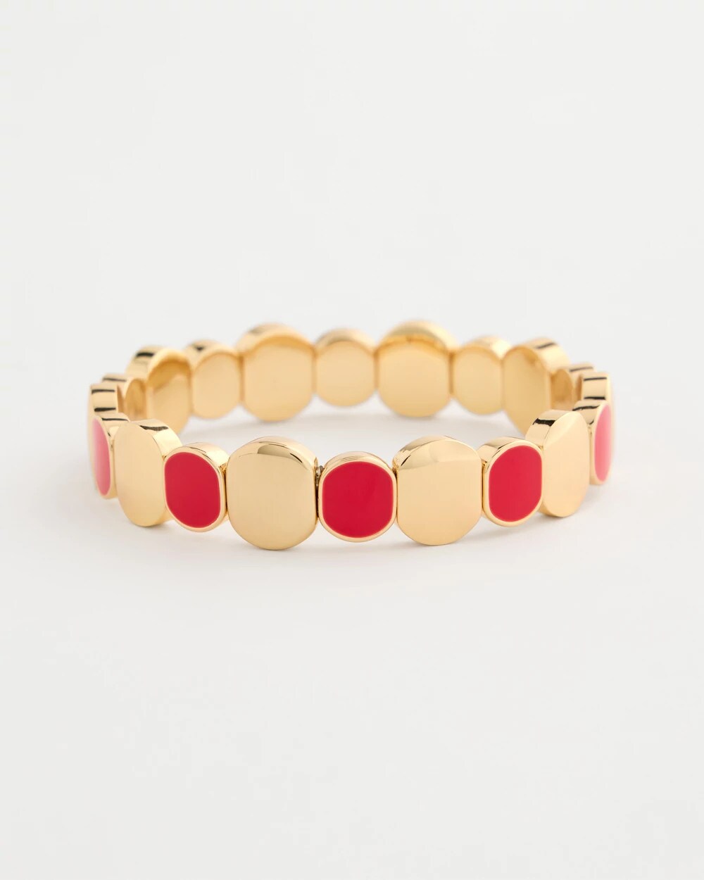 Red Goldtone Glam Stretch Bracelet Red - Chico's