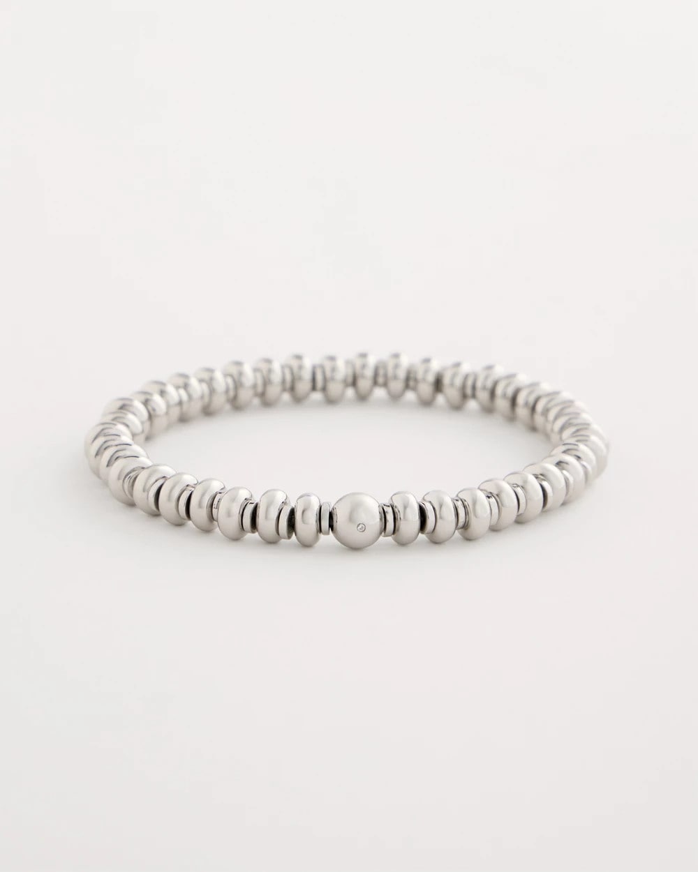 Silvertone Rounded Stretch Bracelet Silver - Chico's
