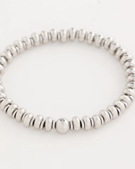 Silvertone Rounded Stretch Bracelet Silver - Chico's