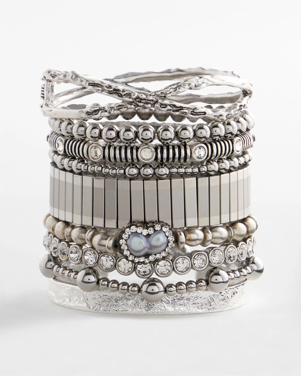 Silvertone Flexible Cuff Bracelet Silver - Chico's