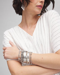 Silvertone Flexible Cuff Bracelet Silver - Chico's