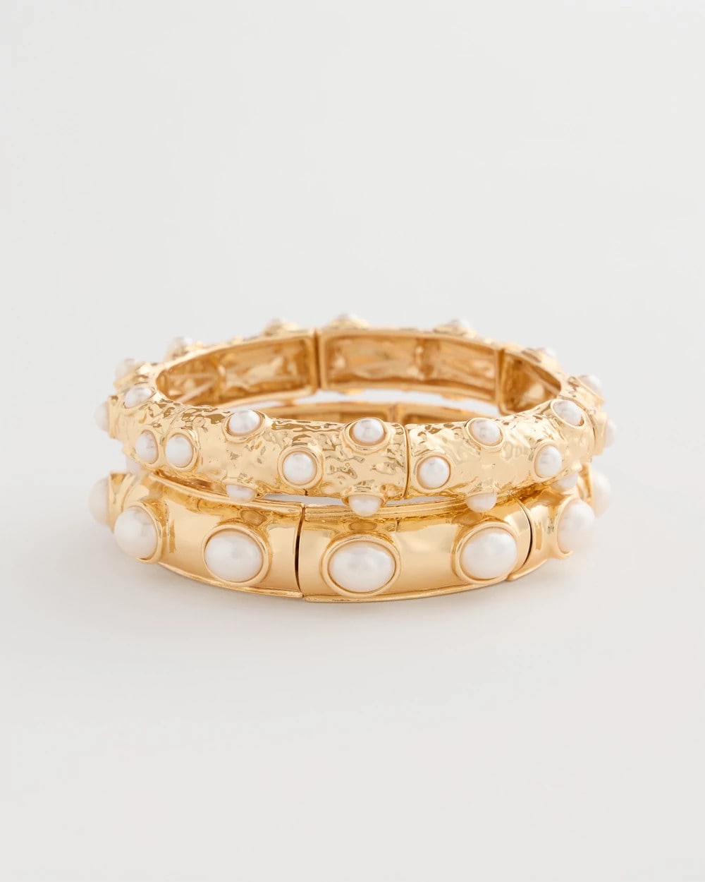 Stretch Cuff Bracelet Set of Two Gold - Chico's