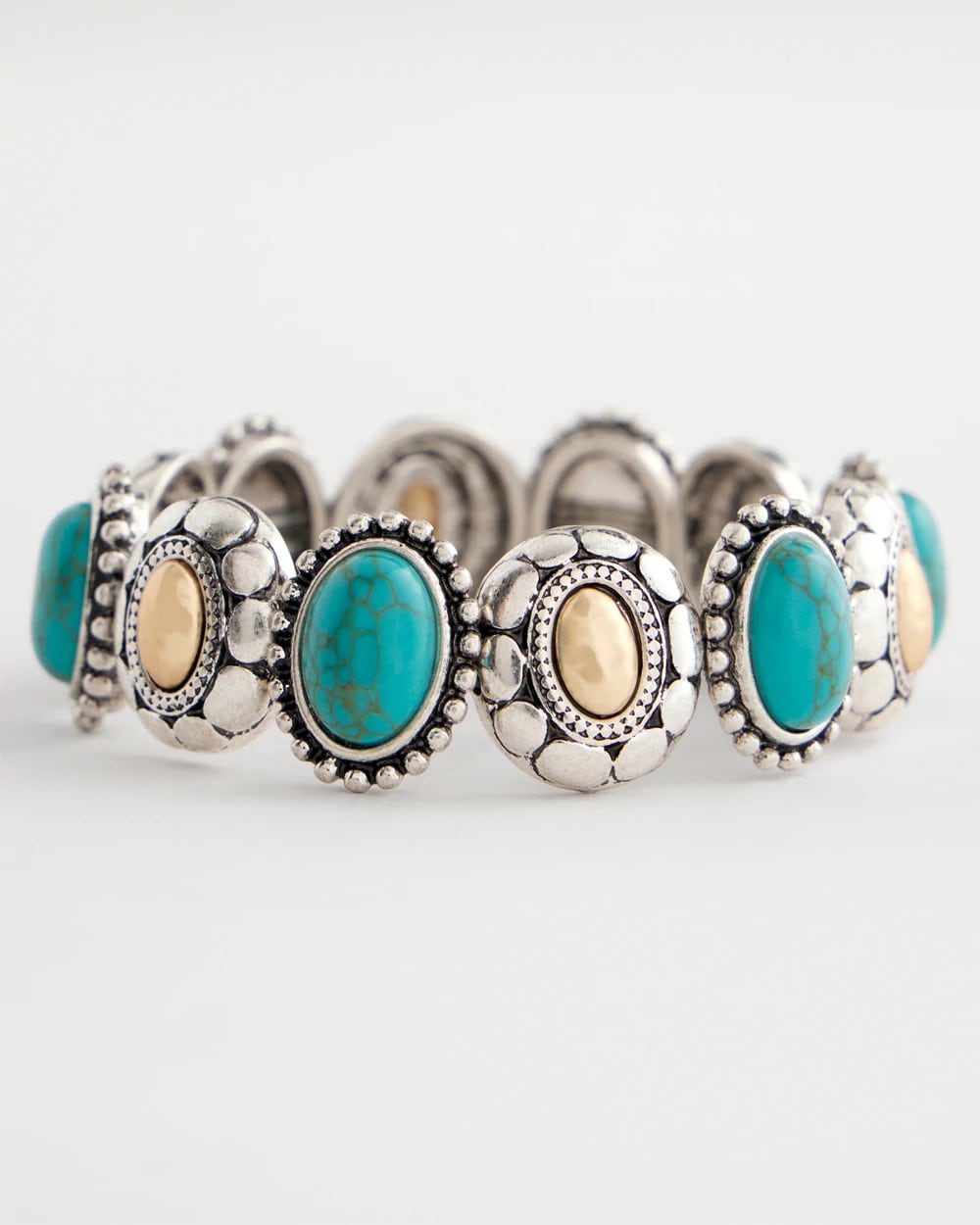 Turquoise Mixed Metal Stretch Bracelet Turquoise - Chico's