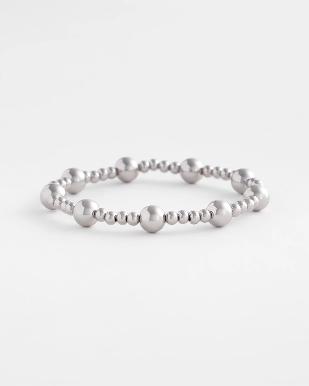 Silver-tone Medium Bead Stretch Bracelet Silver - Chico's